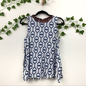 THML Geoprint Tank Top w. Contrasting Collar SZ M